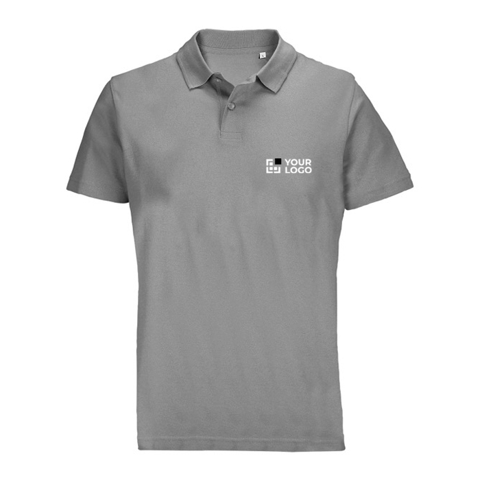 Polo unisexe 100% coton peigné col côtelé avec 2 boutons
