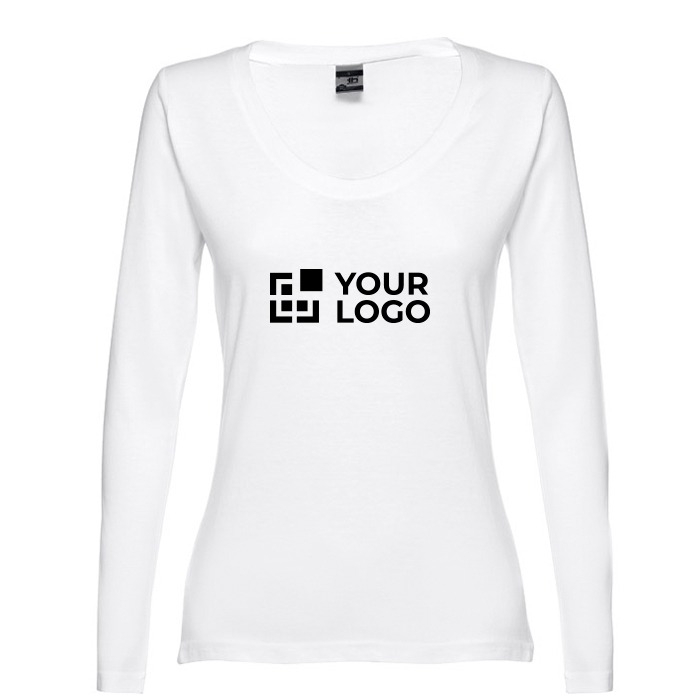 T- shirt pour femme avec manches longues avec zone d'impression