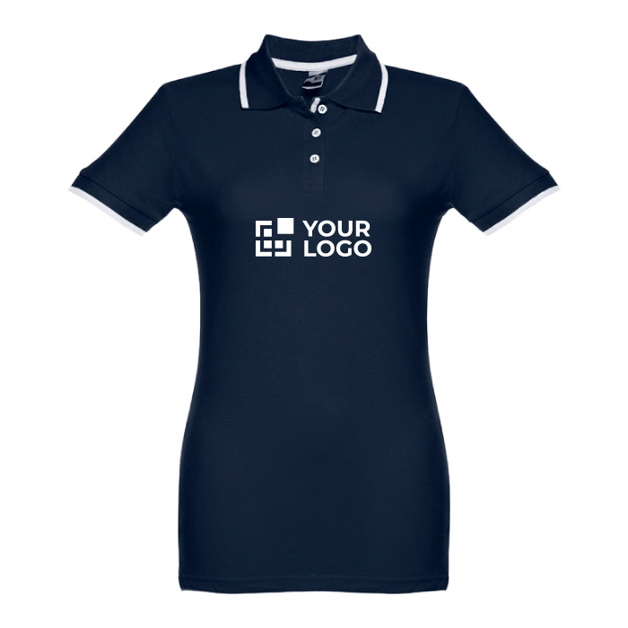Polo bicolore personnalisé pour femme en coton 210 g/m² THC Rome