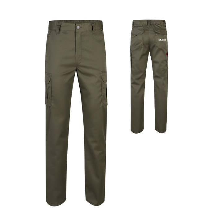 Pantalon multi-poches unisexe en coton et polyester 240 g/m²