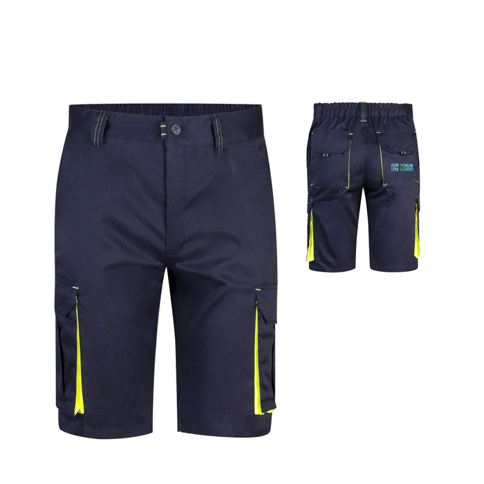 Bermuda de travail bicolore en coton et polyester 240 g/m²