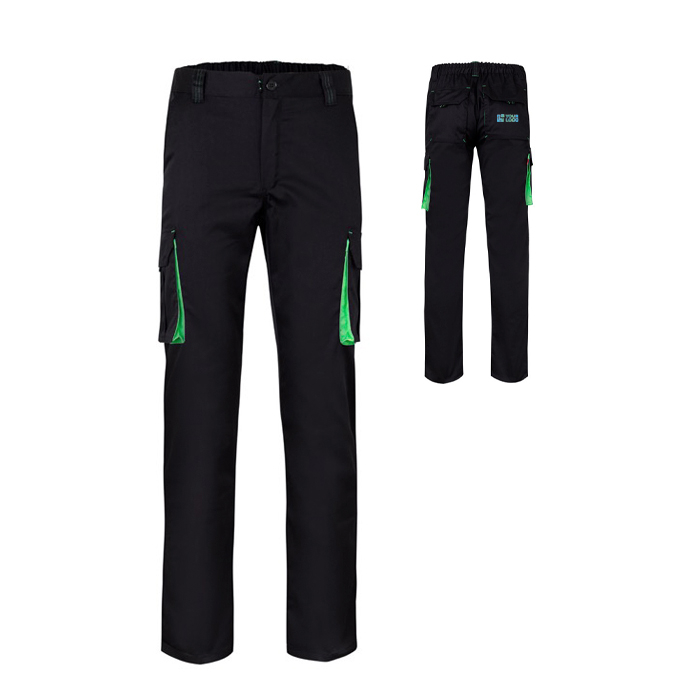 Pantalon de travail unisexe bicolore coton et polyester 240 g/m²