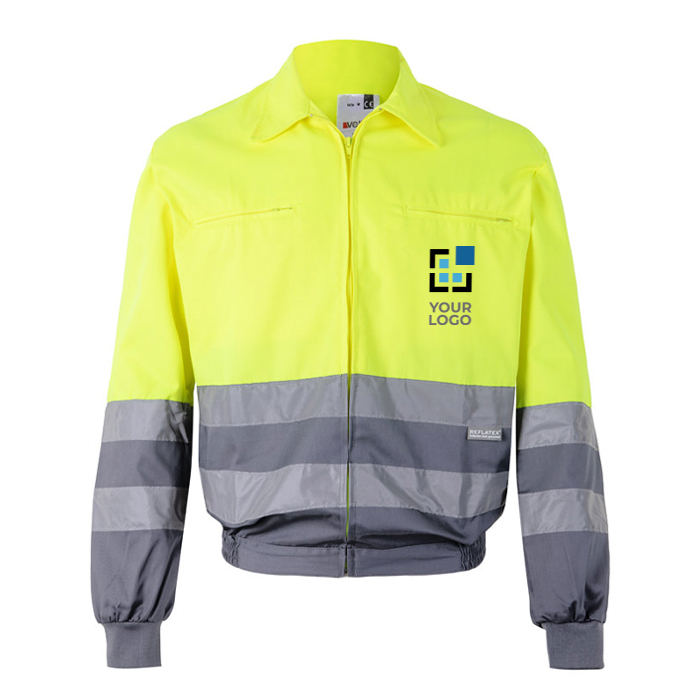 Veste de travail bicolore avec bandes réfléchissantes 210 g/m²