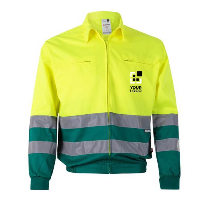 Veste de travail bicolore unisexe en polyester et coton 210 g/m²