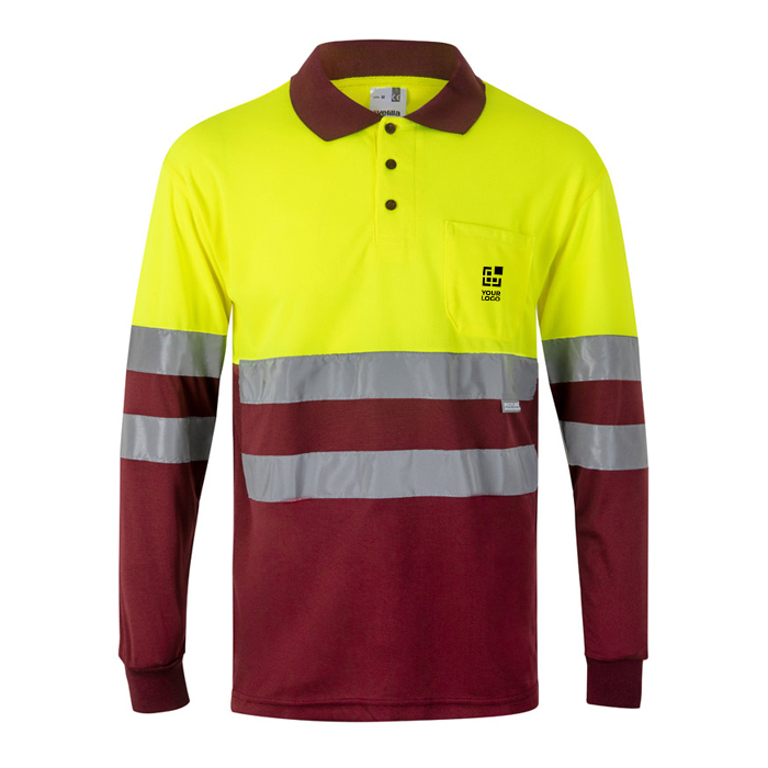 Polo de travail manches longues extra large polyester 160 g/m²