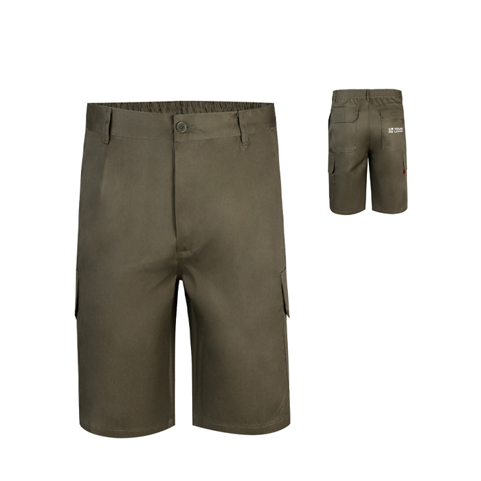 Bermuda en sergé multi-poches en coton et polyester 200 g/m²
