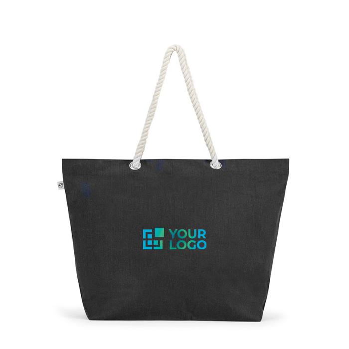 Sac de plage en coton recyclé avec anses longues 220 g/m2