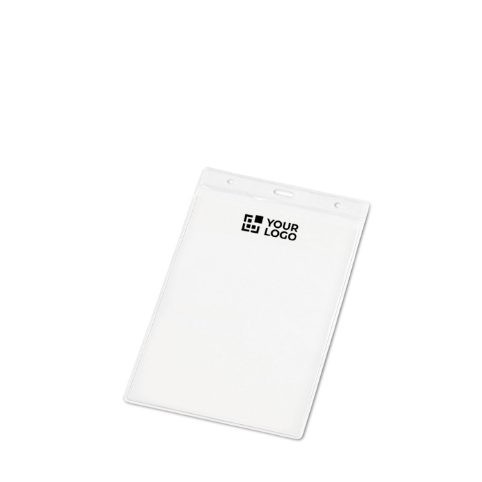 Identifiant vertical en plastique avec trous pour mousqueton 11x17 cm