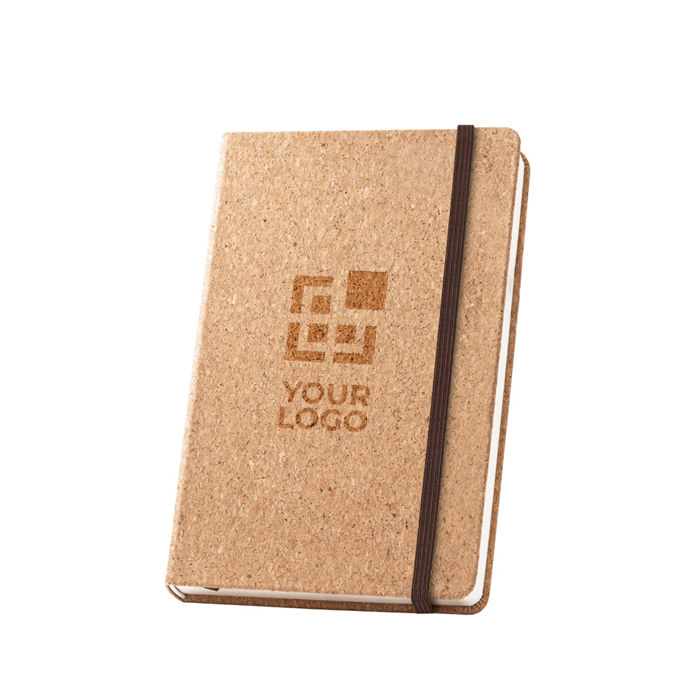 Carnet A5 en liège, marque-page et porte-stylo pages blanches