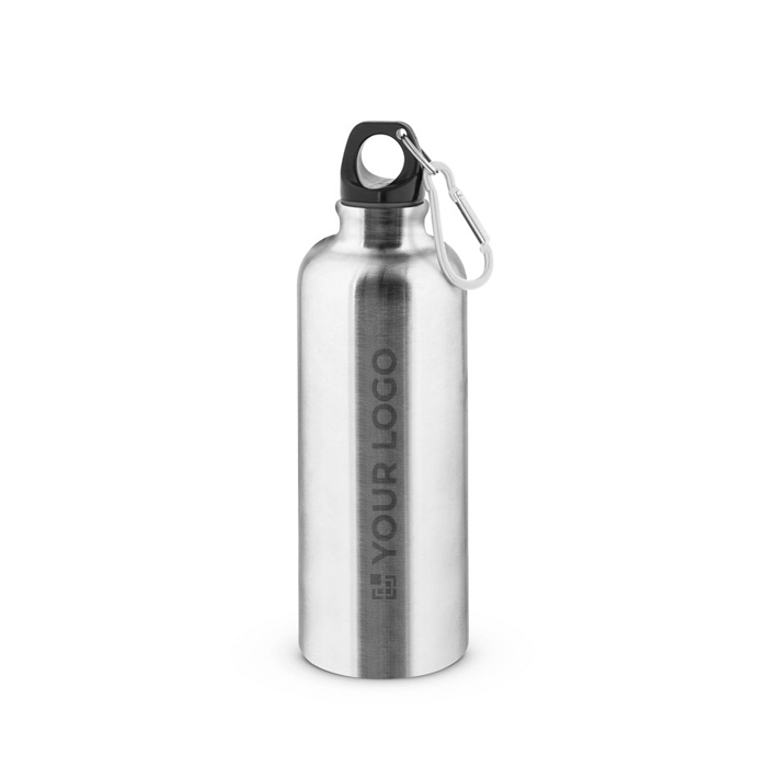 Gourde en acier inoxydable à paroi simple avec mousqueton 550 ml