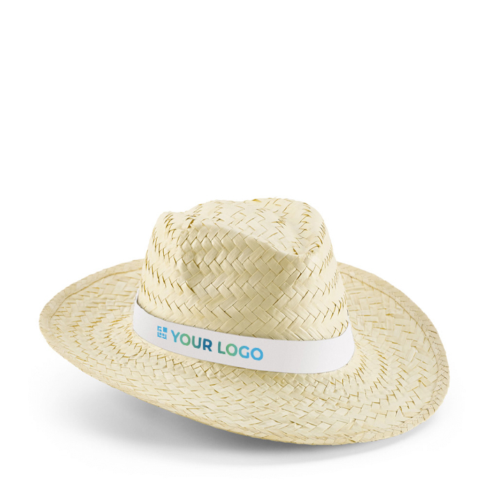 Chapeau en paille naturelle avec ruban sublimé