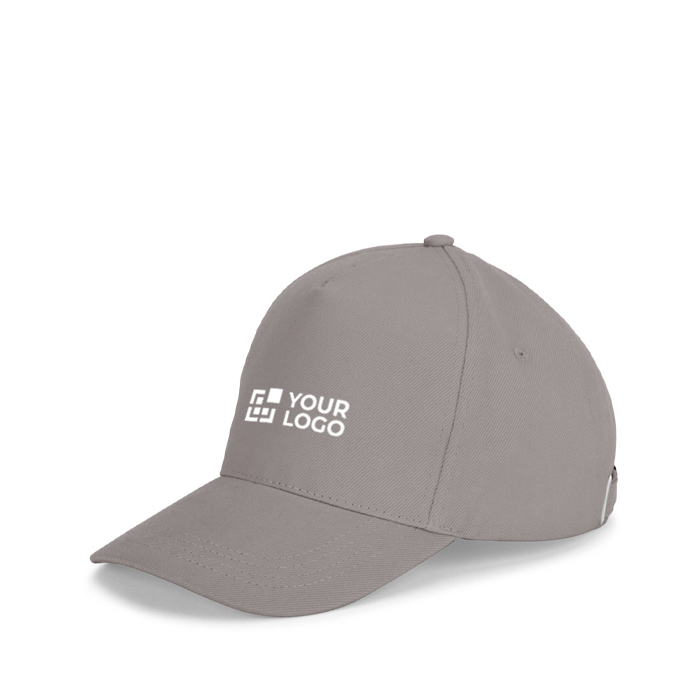 Casquette en coton brossé 5 panneaux avec boucle métallique 260 g/m²