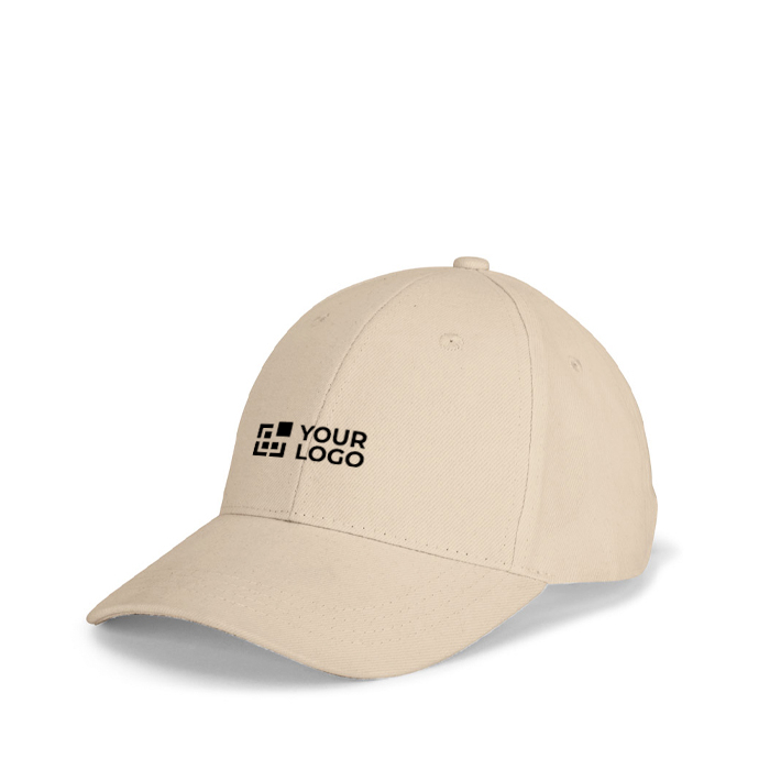 Casquette réglable en coton brossé à 6 panneaux 260 g/m²