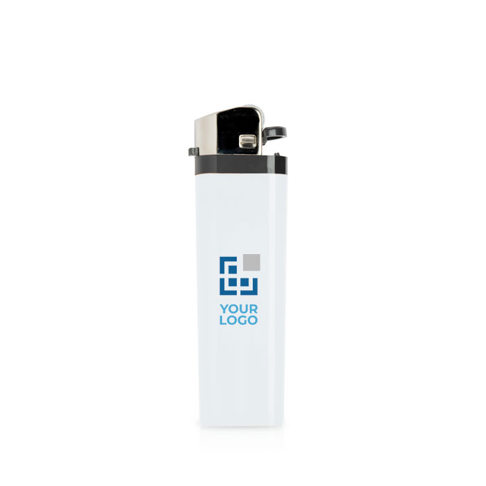 Briquet simple jetable à pierre en plusieurs couleurs avec zone d'impression