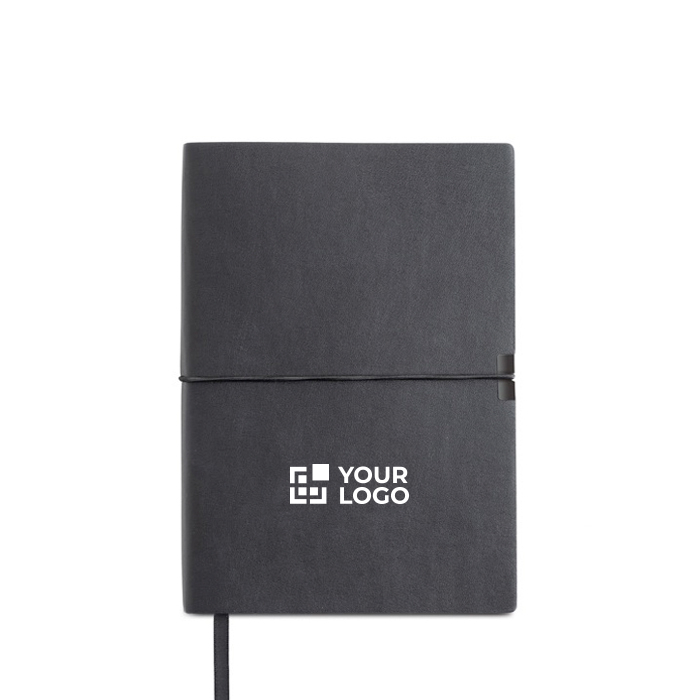 Carnet en cuir synthétique élastique horizontal A5 pages lignées
