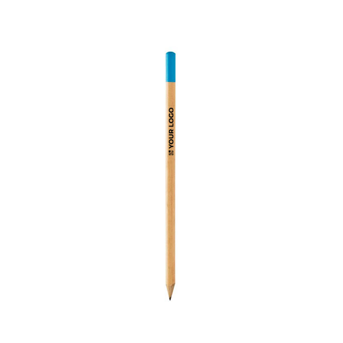 Crayon en charbon avec corps en bois et pointe de différentes couleurs avec zone d'impression