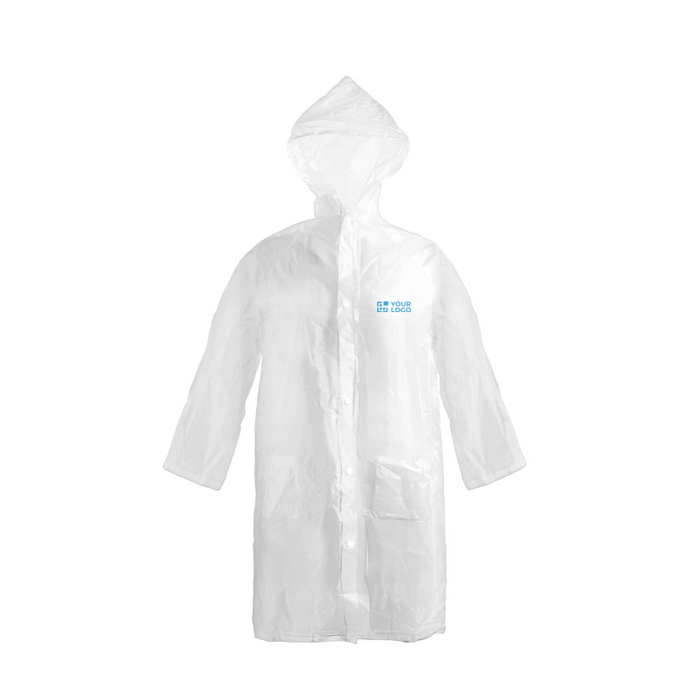 Imperméable taille unique avec fermeture frontale et capuche incluse
