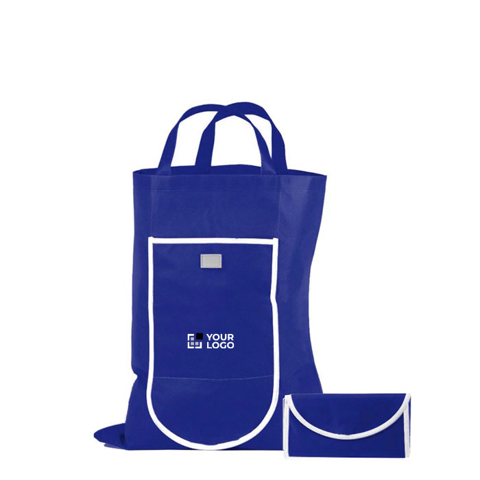 Sac pliable en non-tissé avec fermeture par velcro 80 g/m² avec zone d'impression
