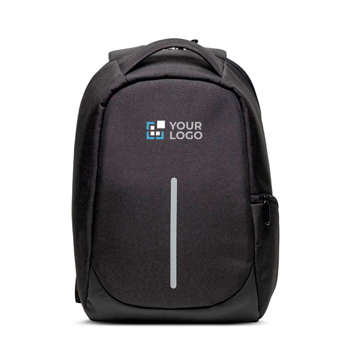 Sac à dos antivol en nylon pour ordinateur avec poche arrière 15,6" avec zone d'impression