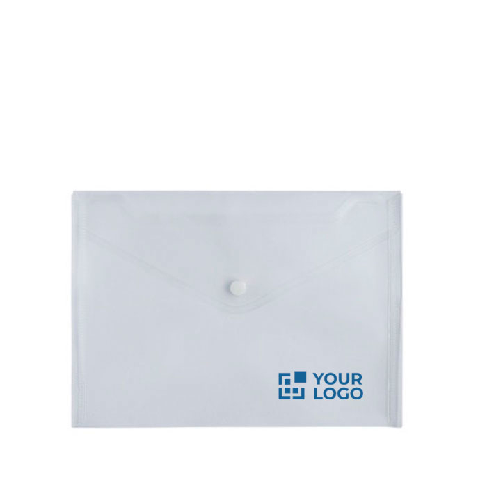 Porte-documents en plastique transparent pour documents A5 80 g/m² avec zone d'impression