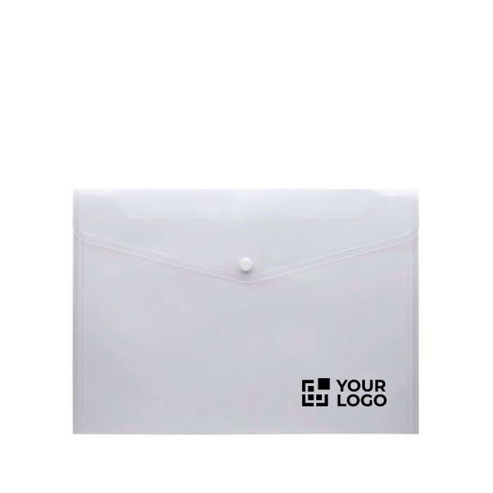 Porte-documents avec fermeture à bouton pour feuilles A4 avec zone d'impression