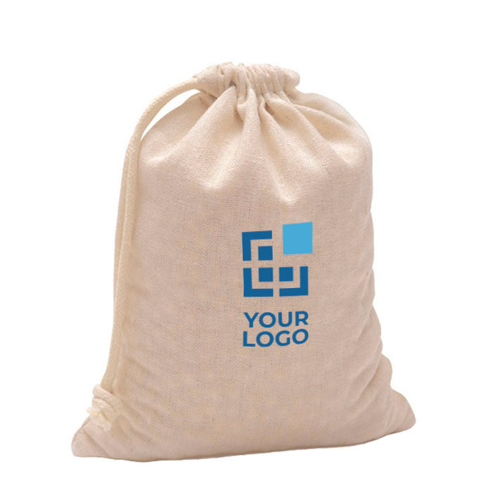 Sac en coton 100 % avec fermeture par cordon et nœud 180 g/m² avec zone d'impression