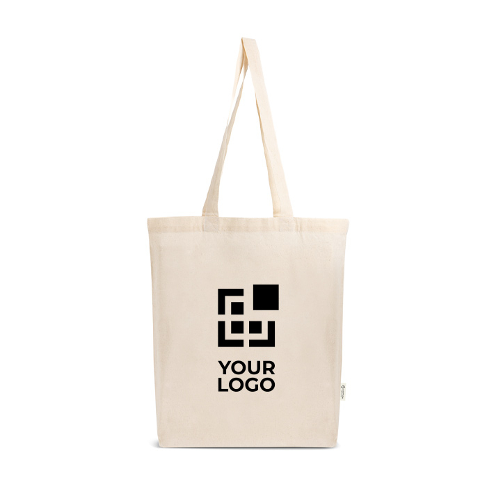 Sac en coton et plastique recyclés avec soufflet 140 g/m²