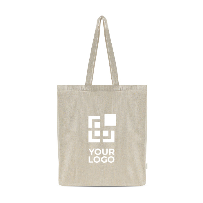 Sac en coton recyclé mélangé avec anses longues 150 g/m²