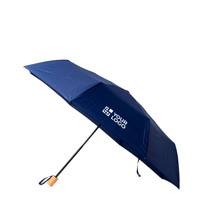 Parapluie manuel en pongé et métal avec housse et 8 panneaux Ø97 avec zone d'impression
