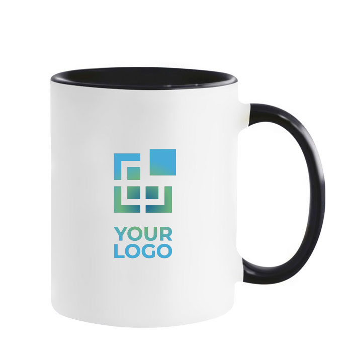 Tasse en céramique bicolore, plusieurs options, 325 ml avec zone d'impression