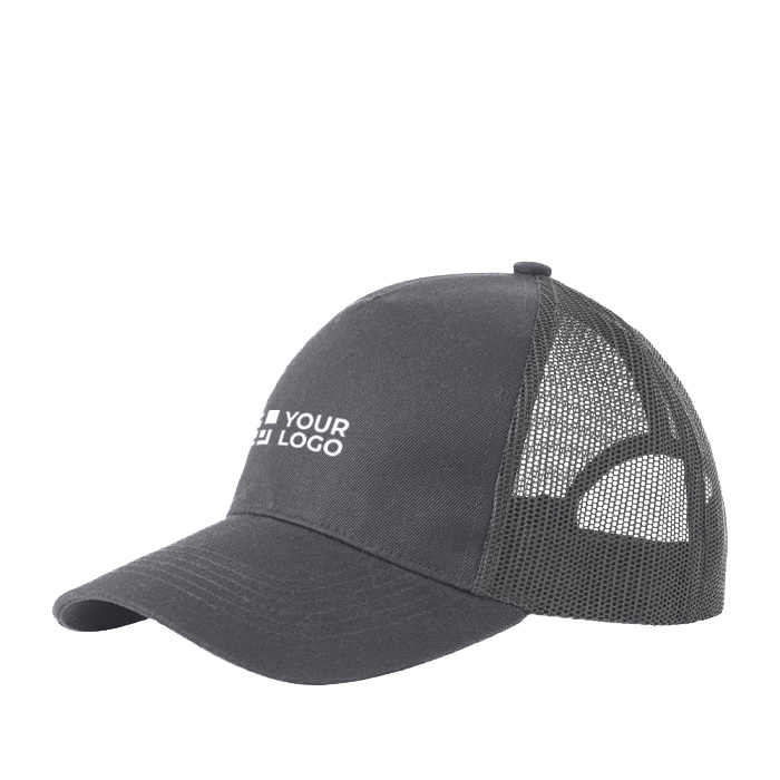 Casquette trucker à 5 panneaux avec fermeture snapback 250 g/m²