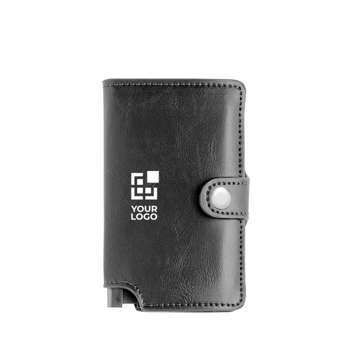Portefeuille en cuir synthétique avec porte-cartes automatique RFID avec zone d'impression