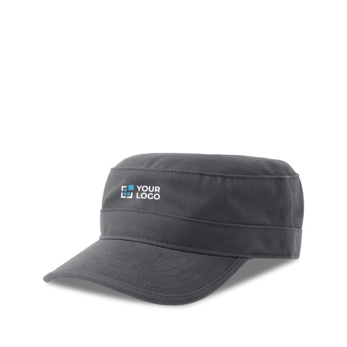 Casquette militaire en coton avec visière et velcro, 280 g/m²