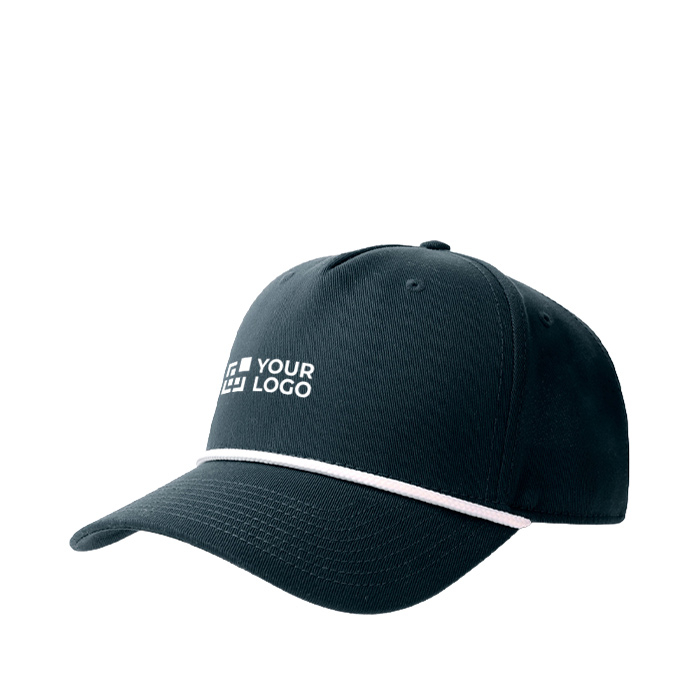 Casquette de baseball 5 panneaux avec cordon et fermeture snapback