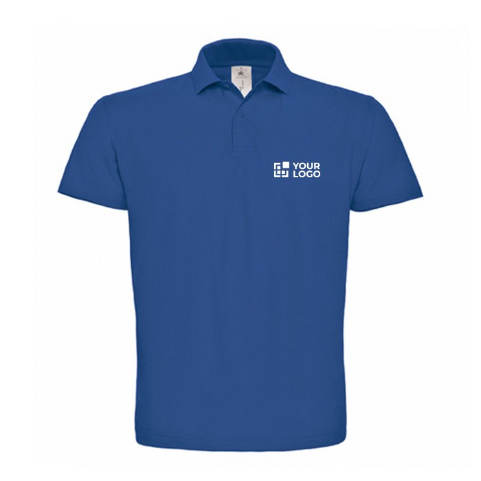 Polo pour homme en coton piqué avec 2 boutons 180 g/m² B&C avec zone d'impression