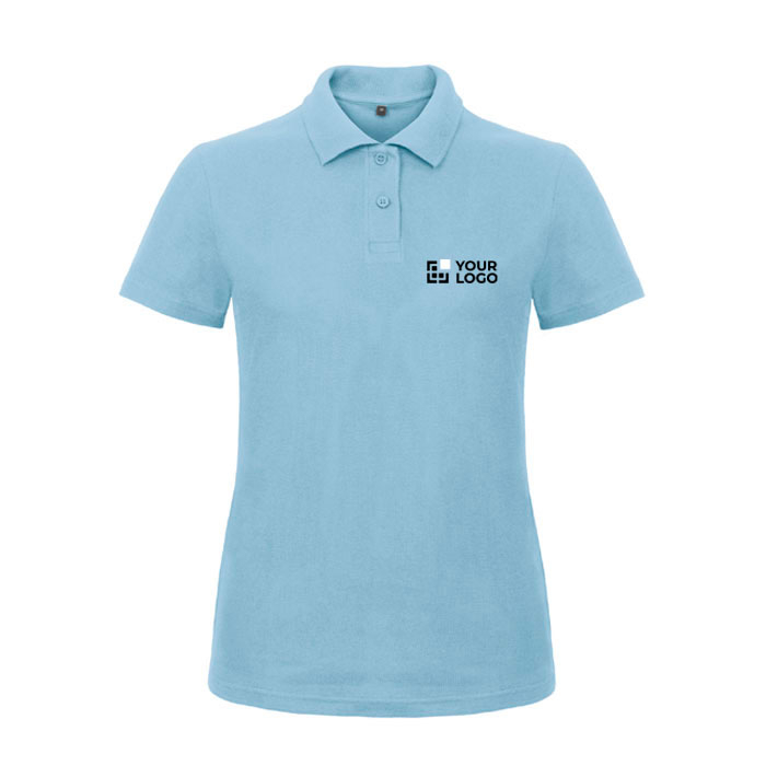 Polo pour femme en coton piqué à manches courtes 180 g/m² B&C avec zone d'impression