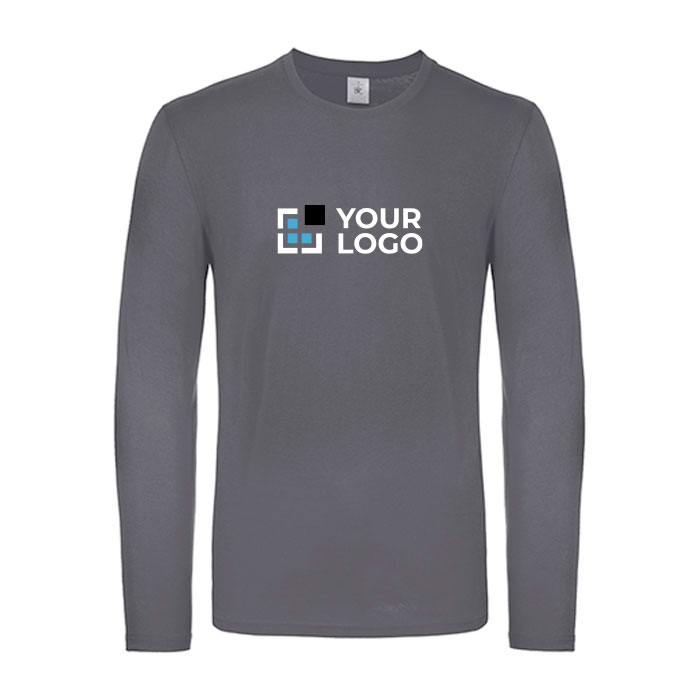T-shirt pour homme à manches longues en coton 145 g/m² B&C avec zone d'impression