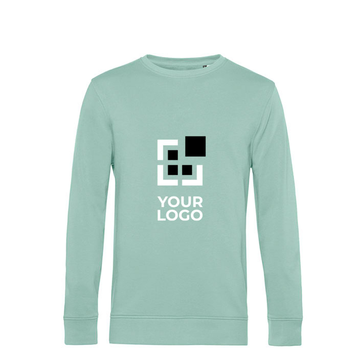 Sweat-shirt à col rond en coton biologique 280 g/m² B&C avec zone d'impression