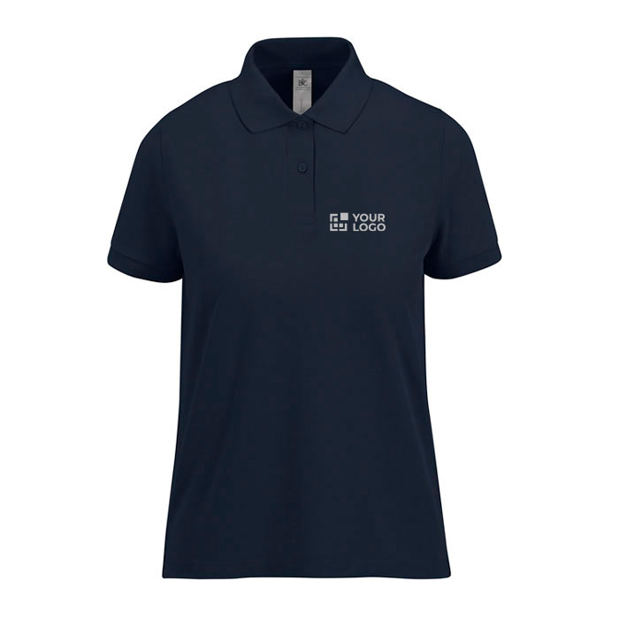 Polo basique pour femme à manches courtes en coton 210 g/m² B&C avec zone d'impression
