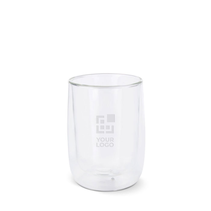 Verre à café à double paroi avec capacité de 320ml avec zone d'impression