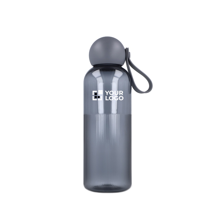 Gourde en plastique monochrome avec bouchon rond à anse 600 ml