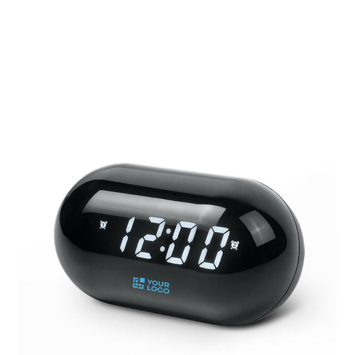 Radio réveil rond et compact avec écran numérique pour l'heure