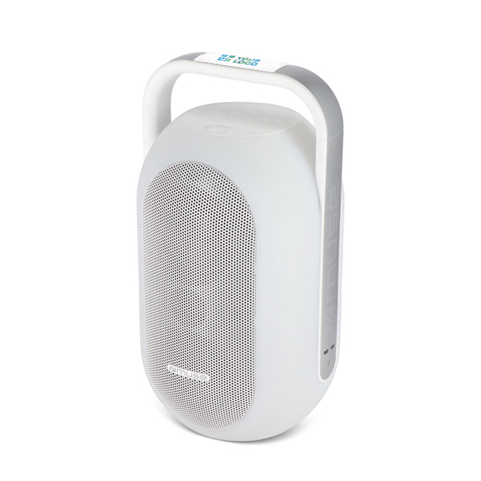 Enceinte blanche avec lumière multicolore et poignée Muse