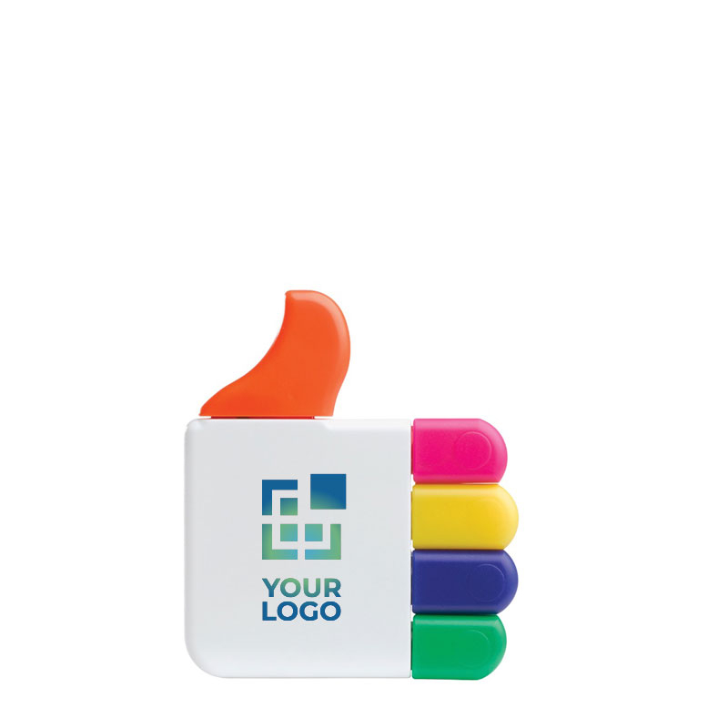 Marqueur en forme de like avec 5 couleurs de stylo disponibles avec zone d'impression