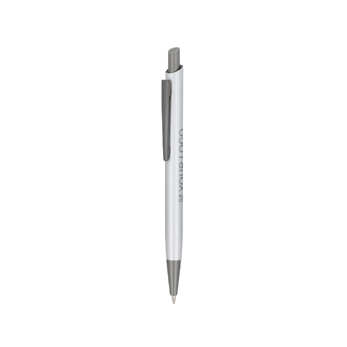 Stylo en aluminium avec clip métallique, toucher doux, encre bleue