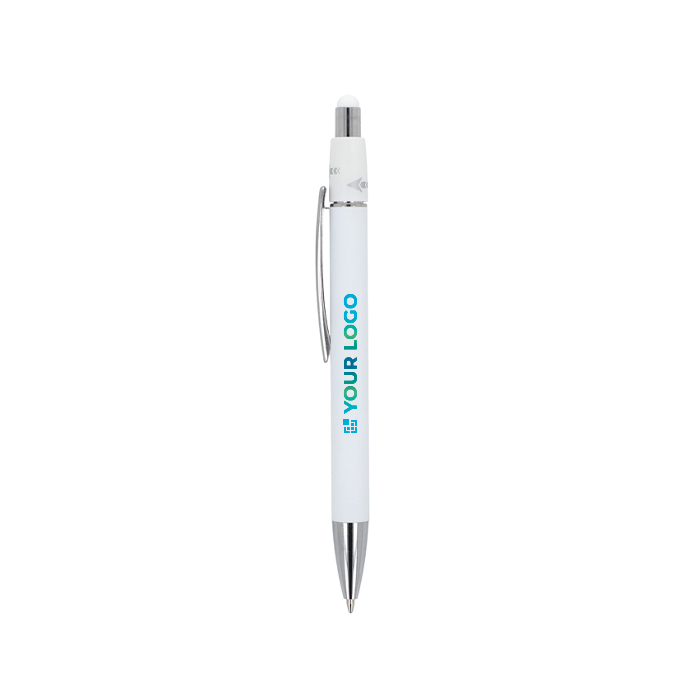 Stylo à bille rotatif en aluminium avec clip métallique, encre bleue