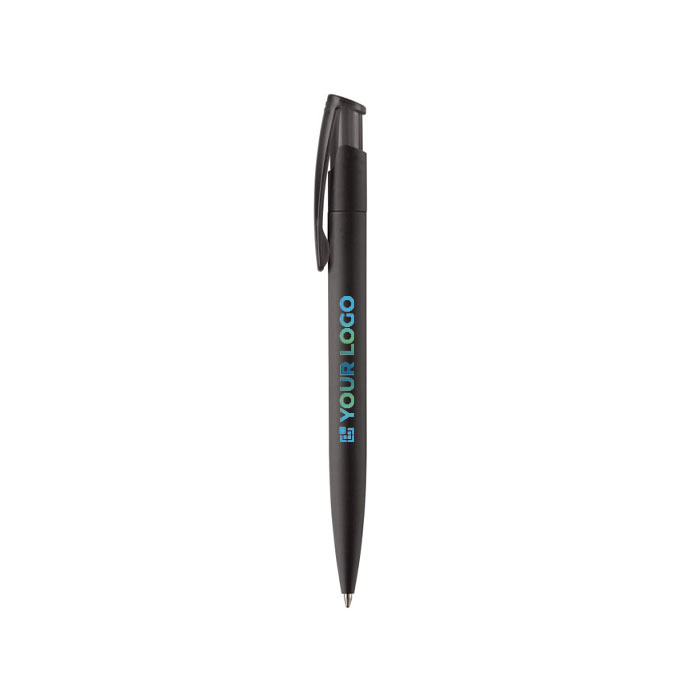 Stylo en plastique de couleurs avec finition soft-touch avec zone d'impression