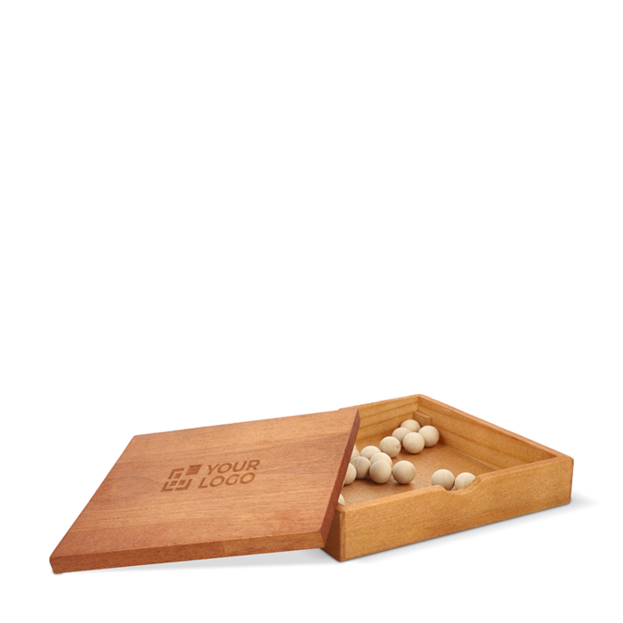 Jeu de solitaire en bois avec boîte pour le plateau et le angement