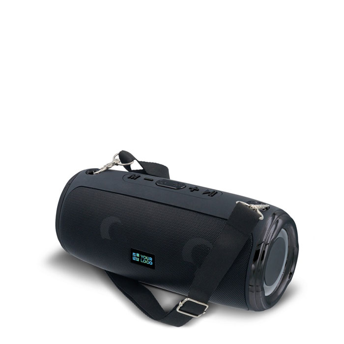 Haut-parleur portable avec sangle réglable pour porter à l'épaule 20W avec zone d'impression