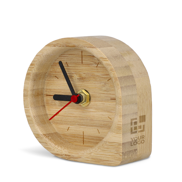 Horloge de table décorative en bambou naturel personnalisable